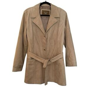 Emporio Collection by E.A. Tan Faux Suede Belted Jacket – Size Medium